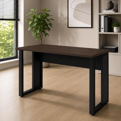 Escrivaninha Retangular F5 Office Industrial sem Gavetas MDP 120CM Louro Preto F5 Office