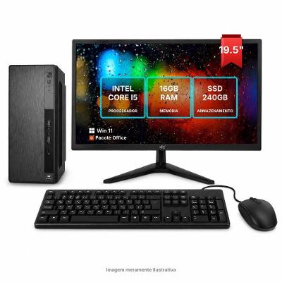 Computador Desktop I5 Intel Core I5 16GB RAM SSD 240GB Windows 11 Clique PC Monitor 19,5"