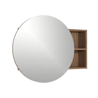 Armário Espelheira Luna sem Porta 1 Prateleira MDF com Espelho 80CM Amadeirado Venturi