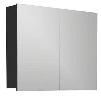 Armário Espelheira Boston 2 Portas MDF-MDP 80CM Preto Venturi