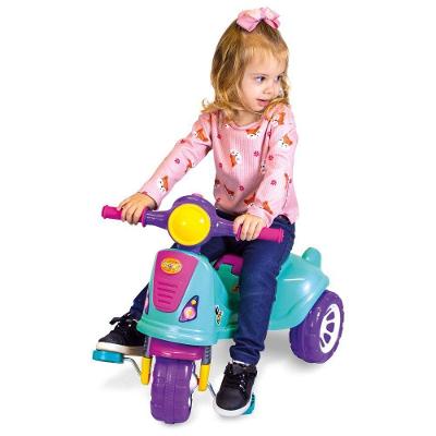 Triciclo Infantil Avespa Pink Passeio e Pedal Retrô Rosa Maral