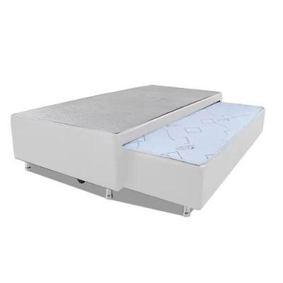 Cama Box Bicama Auxiliar Solteiro Espuma 8cm Ortopédica Sintético Madeira Branco Homequeen