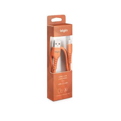 Cabo Elgin USB 2.0 Lightning Laranja 480Mbps 1m