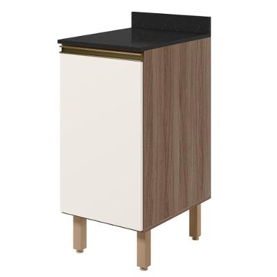 Balcão Kali Premium 1 Porta 1 Prateleira MDF 40CM Off White Nicioli