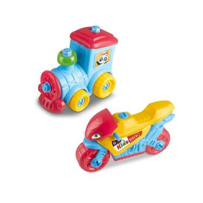 Brinquedo Kit Moto e Trem Multicolorido Desenvolvimento da Coordenação Motora Plástico Lua