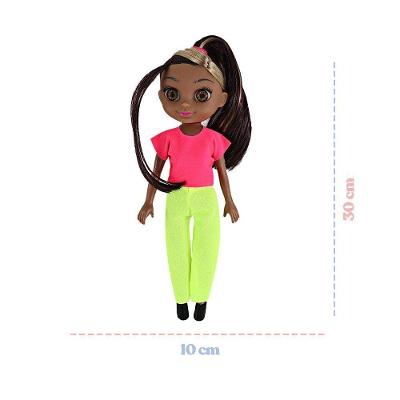 Boneca Violet Negra com Acessórios Cabelos Escuros Preto Anjo Toys