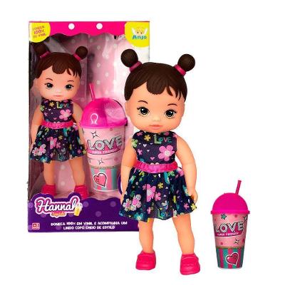 Boneca Hannah Suquinho com Copo Estimula Criatividade Anjo Toys
