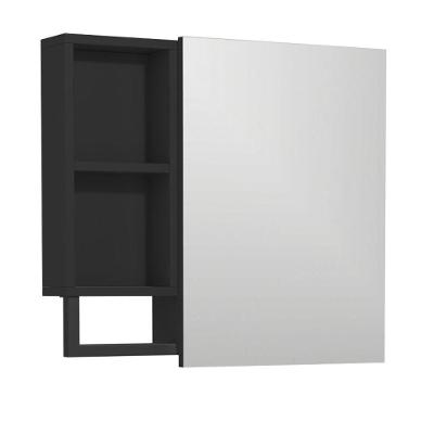 Armário Espelheira Ucrânia 1 Porta MDF 60CM Preto Venturi