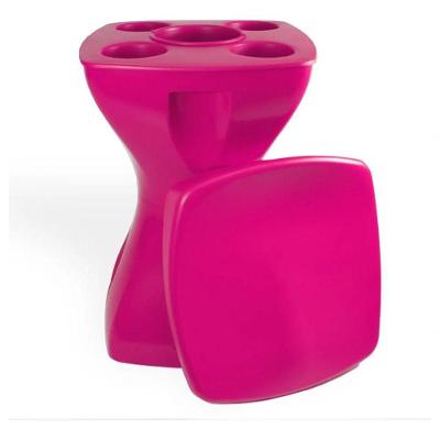 Banqueta Petisqueira Design Moderno Polipropileno Rosa Decoreshop