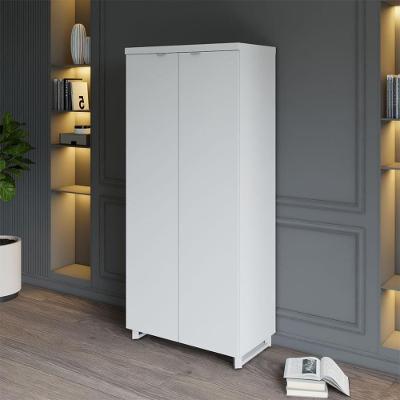 Armário Alto F5 Office 2 Portas 4 Prateleiras MDP 80CM Cinza