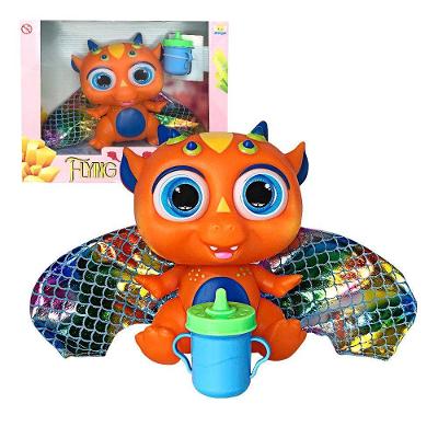 Bebê Dragão Flying Baby com Asas Que Se Movem Laranja Anjo Toys