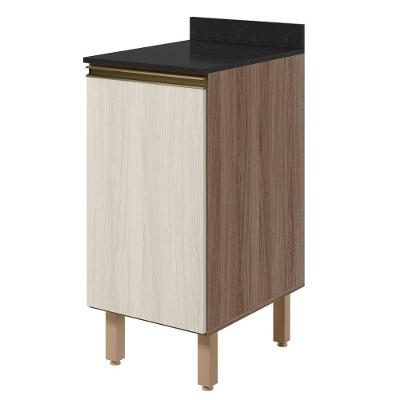 Balcão Kali Premium 1 Porta MDF 40CM Carvalho Toq Bianco Nicioli Móveis