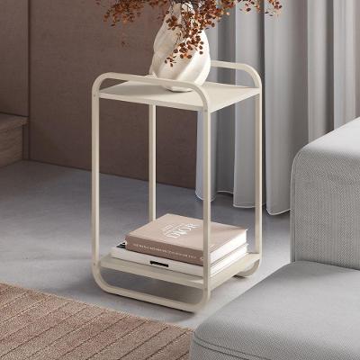 Mesa Lateral Alek A03 Orgânica MDF Metal Pintado 40CM Off White