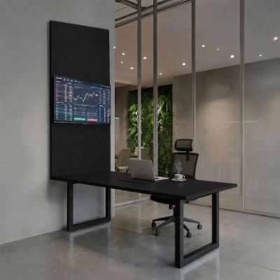 Mesa de Reunião Retangular F5 Office Industrial MDF 180CM Preto