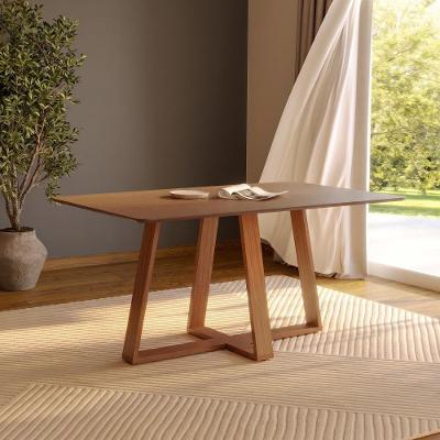 Mesa de Jantar Pinhão 6 Lugares Retangular MDF 160CM Café