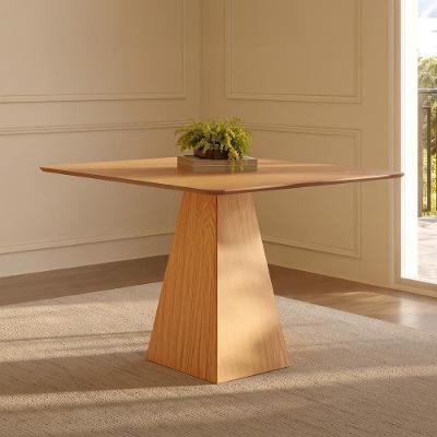 Mesa de Jantar Carvalho Rosé 4 Lugares Quadrada MDF 105CM Rosê