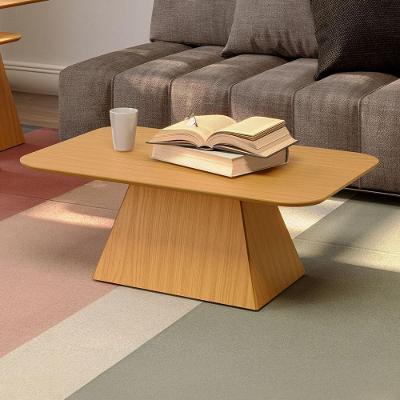 Mesa de Centro Base Pirâmide Retangular MDF 90CM Carvalho Rosé