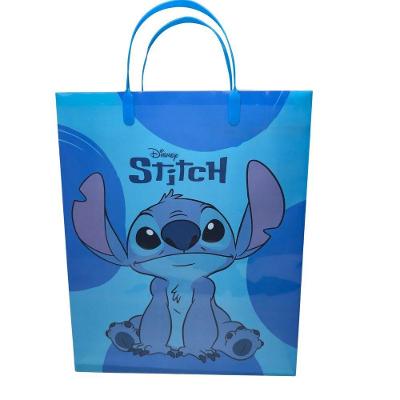Sacola de Presentes Stitch Plástico 33x9x27cm Azul Disney
