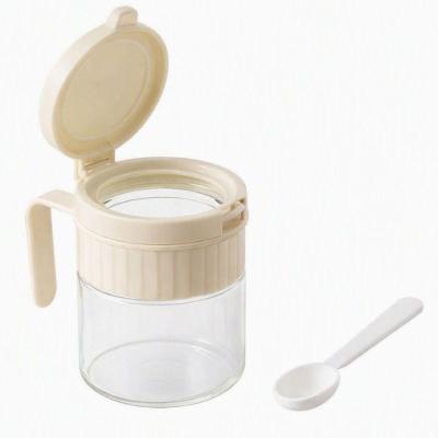 Porta Temperos Redondo em Vidro com Colher Dosadora para Cozinha Transparente Carisma 280ML