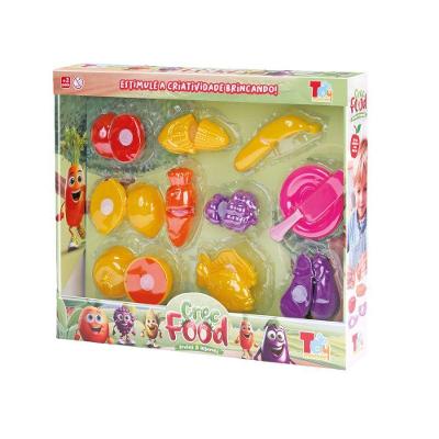 Kit Brinquedo Infantil Frutas e Legumes Estimula Imaginação Polipropileno Cores Amarela Rosa Roxa