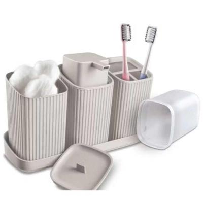 Kit Banheiro 3 Peças Bandeja Dispenser Algodão Escovas Sabonete Líquido 400ML OEM