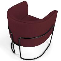 Kit 02 Poltronas Preto Betina D02 Veludo Marsala C-278 - 2