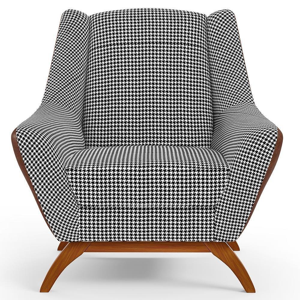 Kit 2 Poltronas Base Em Madeira Marrom B-38 Pied Poule - 4