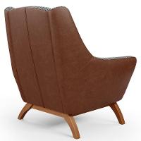 Kit 2 Poltronas Base Em Madeira Marrom B-38 Pied Poule - 2