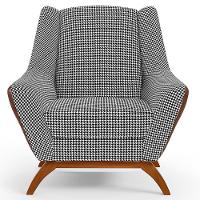 Kit 2 Poltronas Base Em Madeira Marrom B-38 Pied Poule