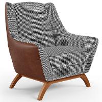 Kit 2 Poltronas Base Em Madeira Marrom B-38 Pied Poule - 7