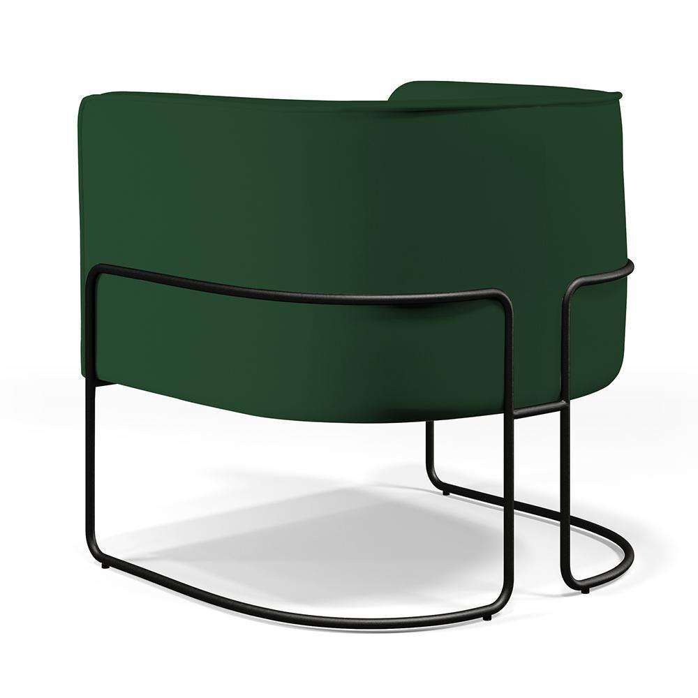 Kit 02 Poltronas Preto Betina D02 Veludo Verde Musgo C-303 - 2