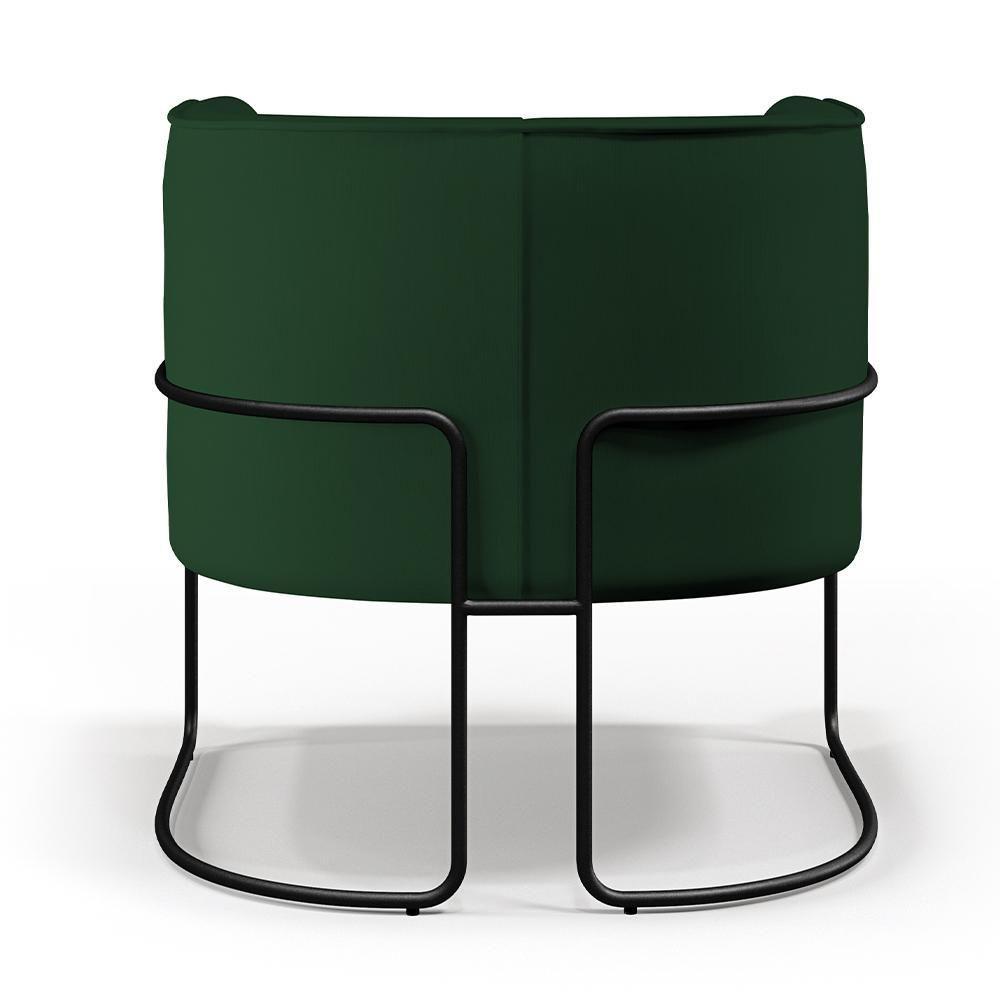 Kit 02 Poltronas Preto Betina D02 Veludo Verde Musgo C-303 - 4