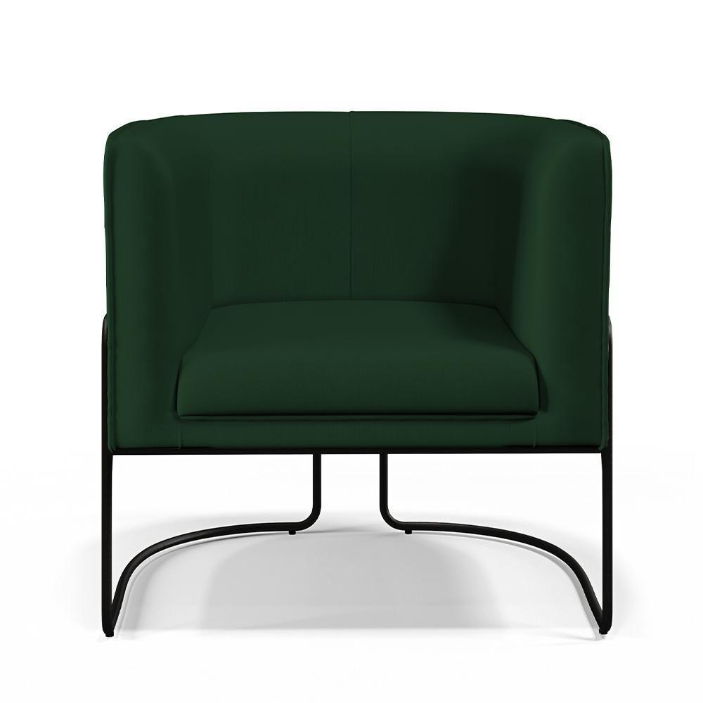 Kit 02 Poltronas Preto Betina D02 Veludo Verde Musgo C-303 - 6