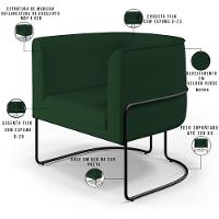 Kit 02 Poltronas Preto Betina D02 Veludo Verde Musgo C-303 - 8