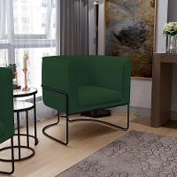 Kit 02 Poltronas Preto Betina D02 Veludo Verde Musgo C-303 - 10