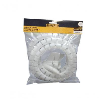 Organizador de Fios e Cabos com Aplicador 20MMx2M Startools Branco
