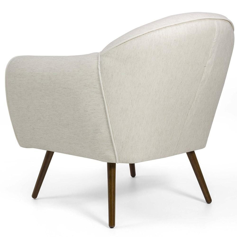 Kit 02 Poltronas Fixa Com Pés Palito Nina D02 Bege B-298 - 5