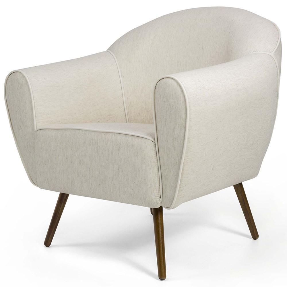 Kit 02 Poltronas Fixa Com Pés Palito Nina D02 Bege B-298 - 7