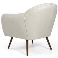 Kit 02 Poltronas Fixa Com Pés Palito Nina D02 Bege B-298 - 5