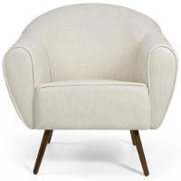 Kit 02 Poltronas Fixa Com Pés Palito Nina D02 Bege B-298 - 8