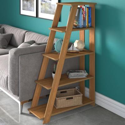 Estante Multiuso Star A02 Moderno 5 Prateleiras 5 Nichos MDF-MDP Amadeirado Lyam Decor
