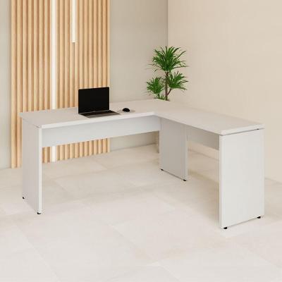 Mesa Escrivaninha em l F5 Office Moderno sem Gavetas MDP 150CM Cinza