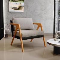 Kit 04 Poltronas L02 Couríssimo Preto Linho Bege - 8