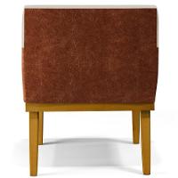 Kit 04 Poltronas Base Mel Beatriz W01 Linho Bege Camel - 2