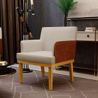 Kit 04 Poltronas Base Mel Beatriz W01 Linho Bege Camel - 10