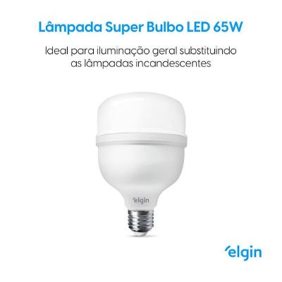 Lâmpada LED Super Bulbo 65W Bivolt Branca Fria 6500K Elgin