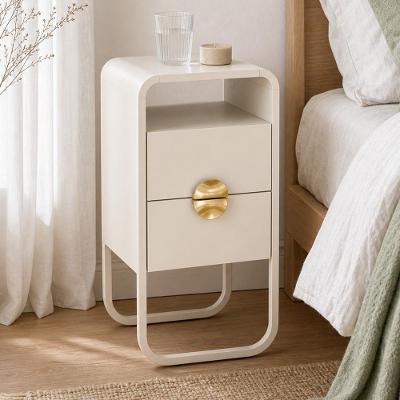 Mesa de Cabeceira Alek A03 2 Gavetas MDP Industrial Off White Lyam Decor
