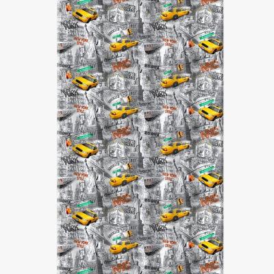 Cortina para Box New York Estampada Antimofo Off White Vida Pratika