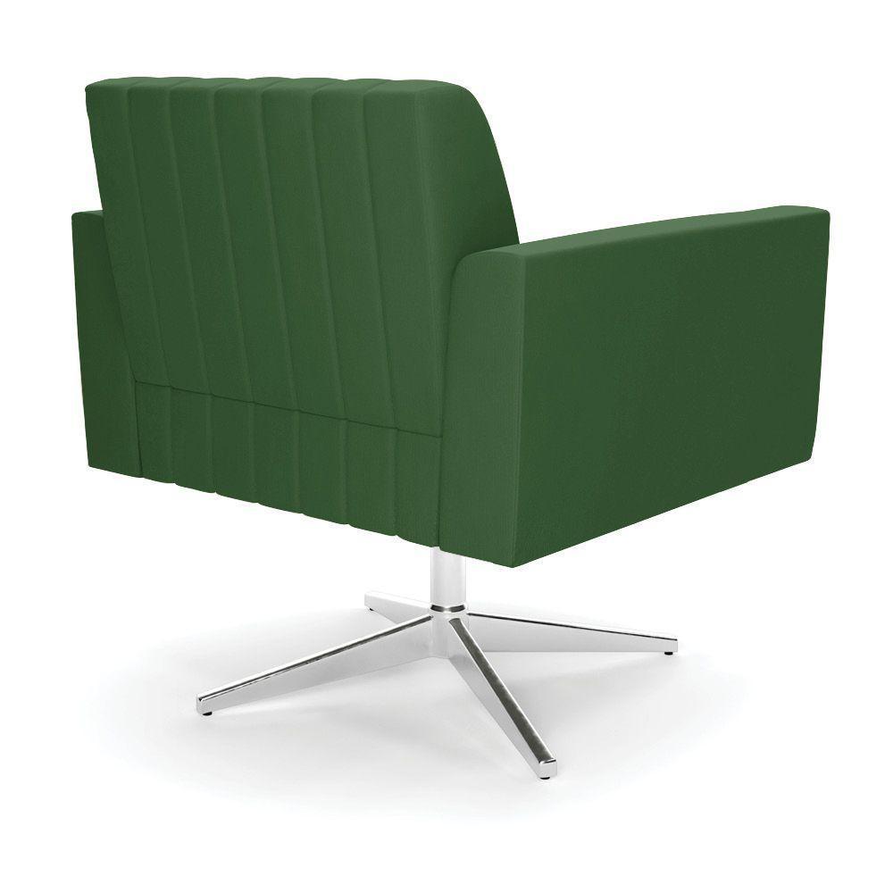 Kit 2 Poltronas Giratória Viena Gomada Suede Base Cromada - D'rossi Cor Verde - 4