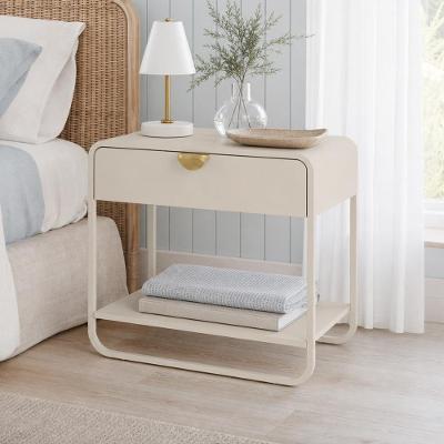 Mesa de Cabeceira Alek A03 1 Gaveta MDP Industrial Off White Lyam Decor